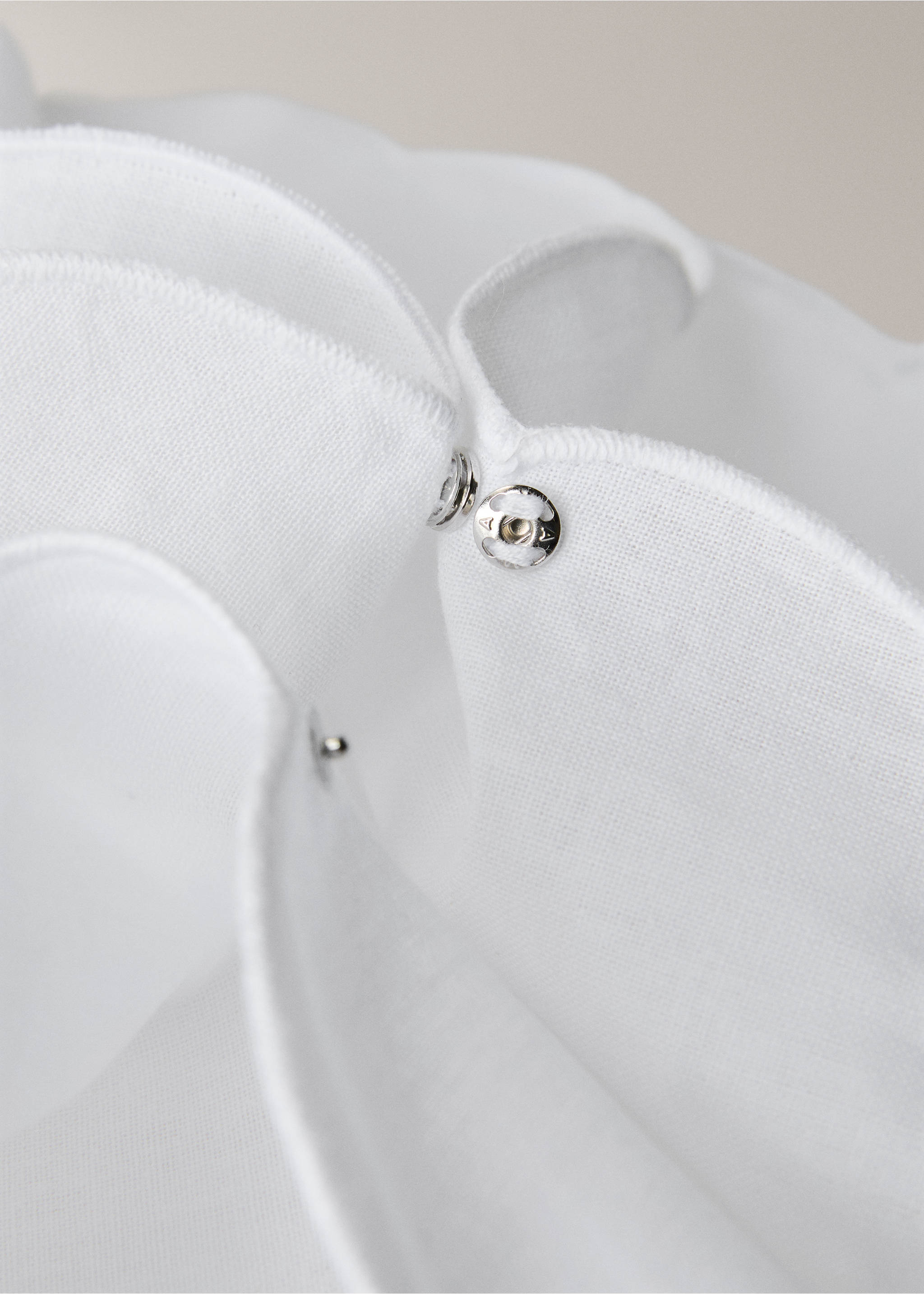 Basket with embroidered details - Details of the article 2, White. Ref: 27053285-00.