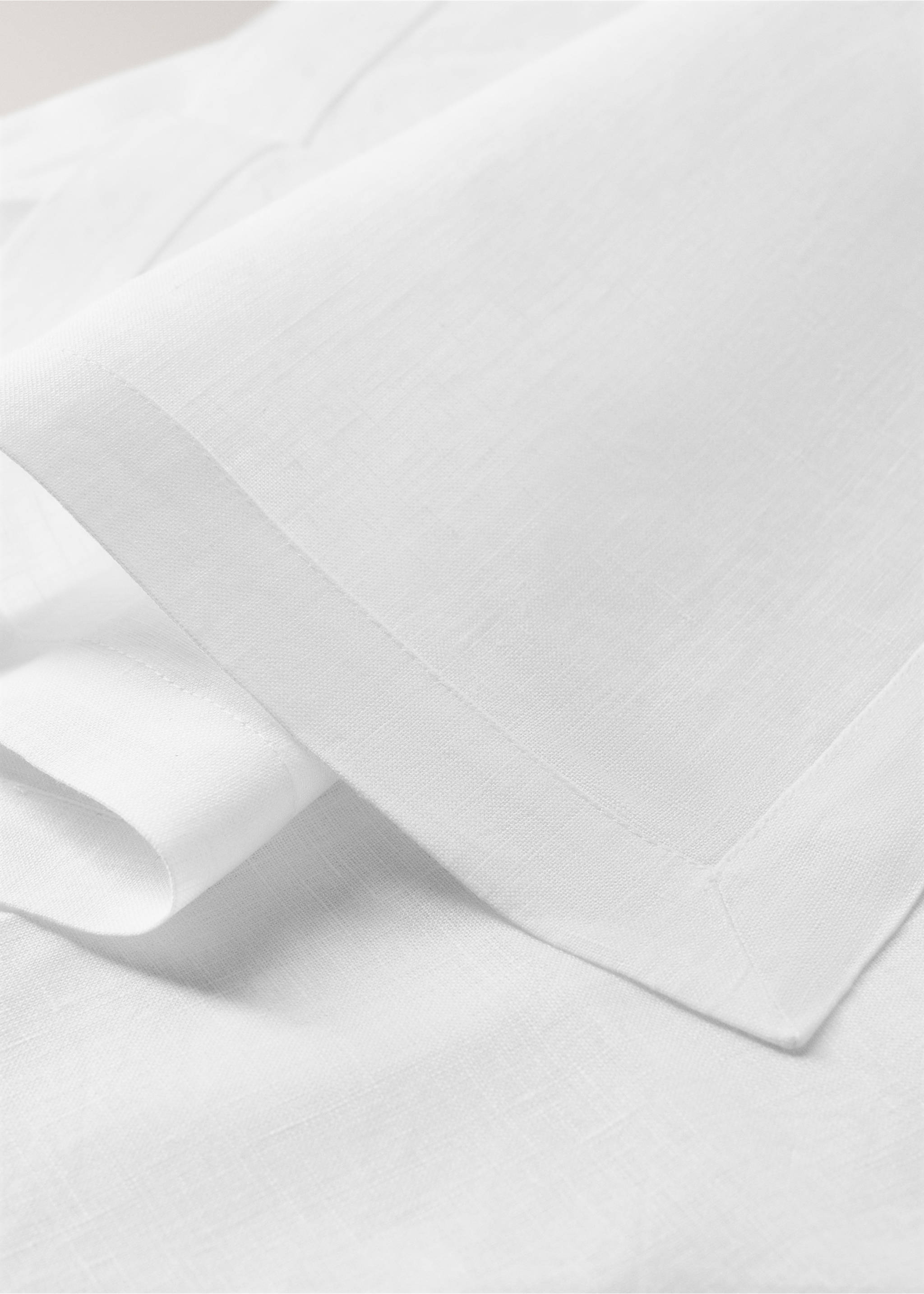 Serviettes de table 100 % lin - Détail de l'article 2, Blanc. Ref: 27053286-00.