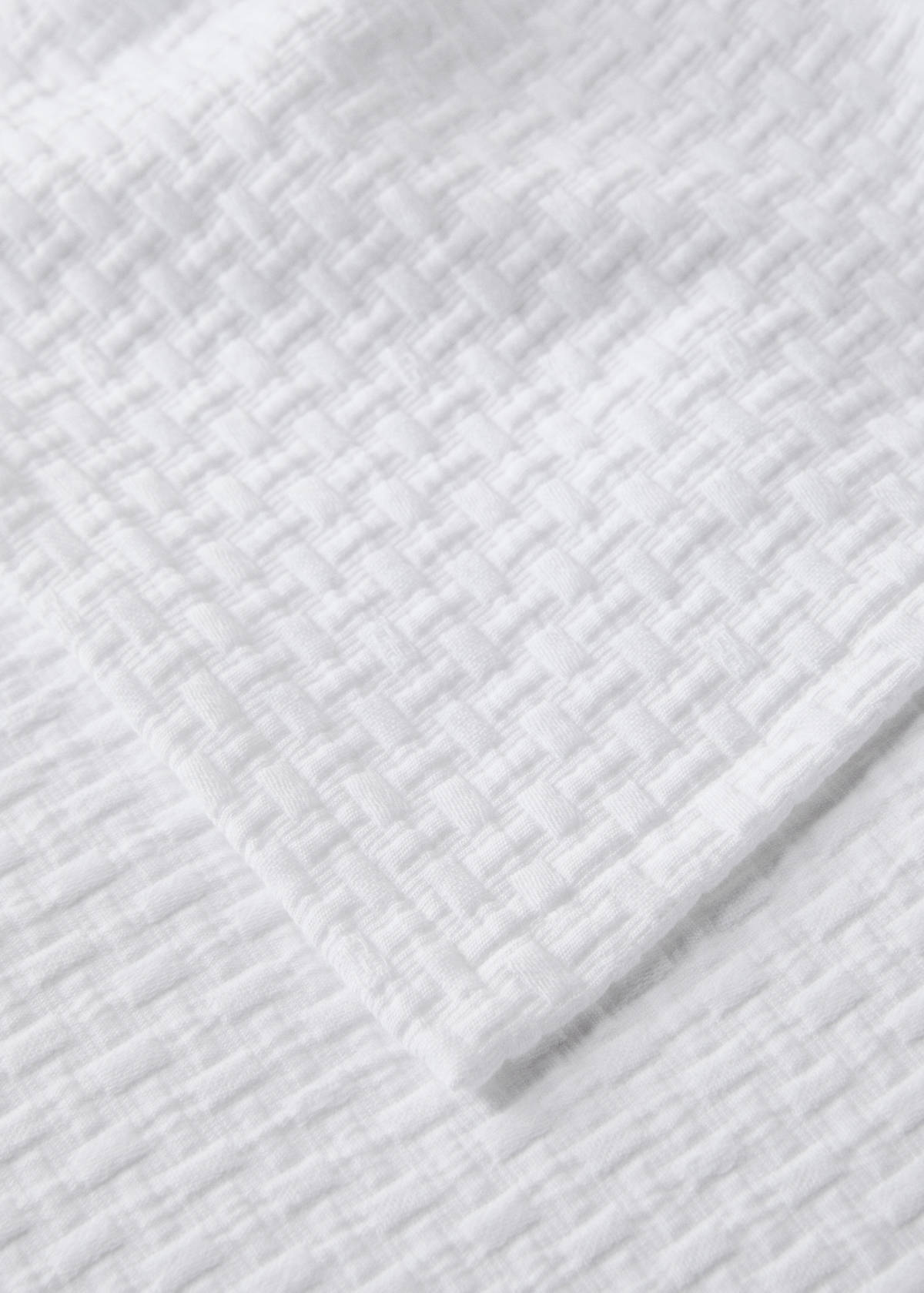 Tagesdecke aus Garment-Dyed-Baumwolle, Eckenverstärkung, für 130/140/150 cm Bett — Weiß