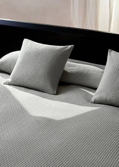Tagesdecke aus Garment-Dyed-Baumwolle, Eckenverstärkung, für 130/140/150 cm Bett — Grau 4