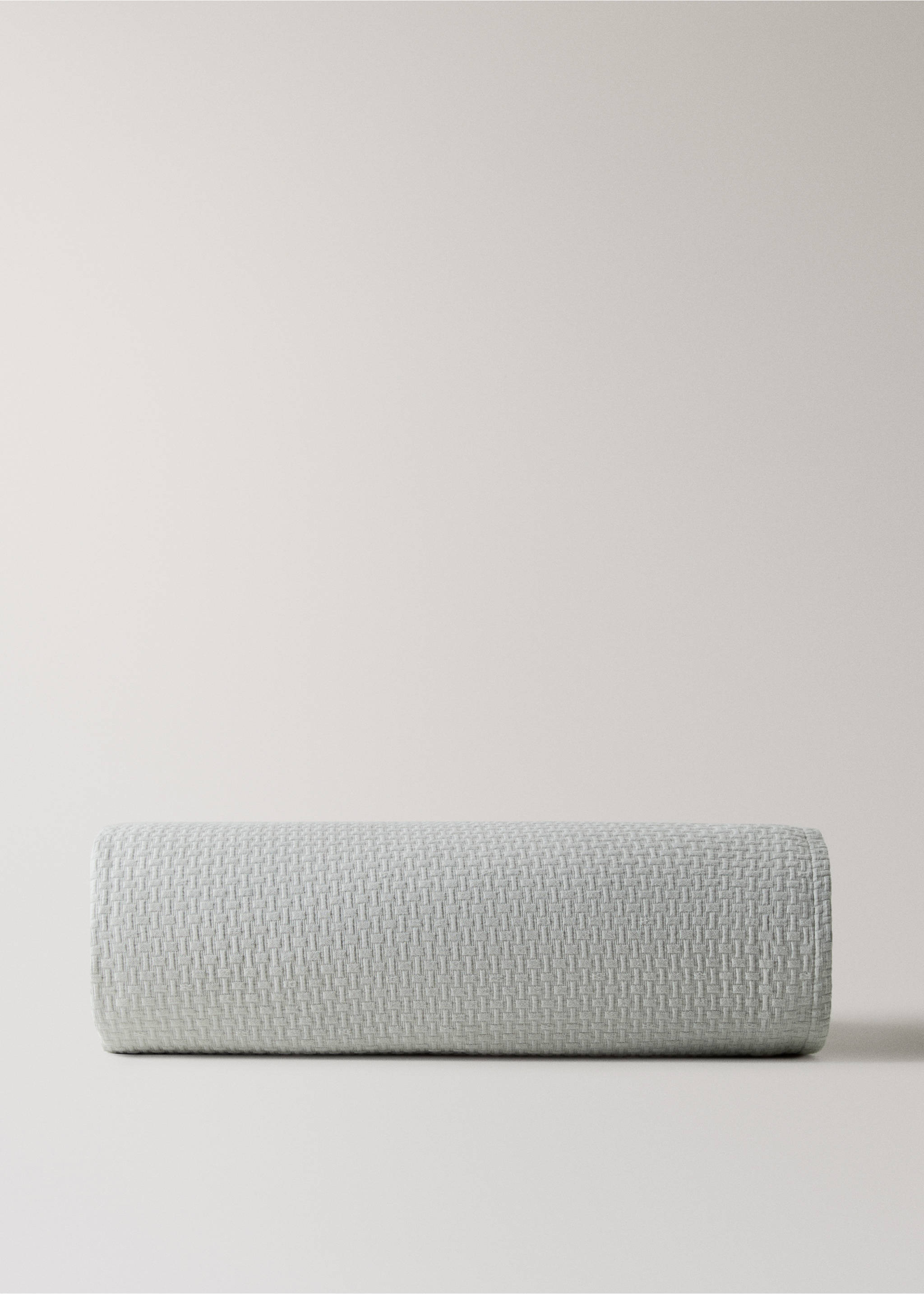 Garment-dyed cotton bedspread with English corner trim for 130/140/150 cm bed - Article without model, Grey. Ref: 27053289-00.