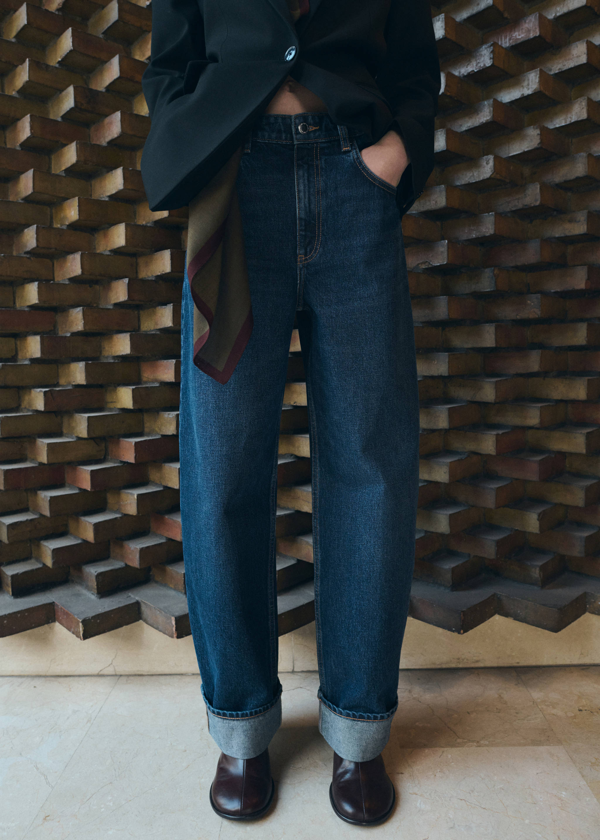 Jean balloon ourlet à revers - Plan moyen