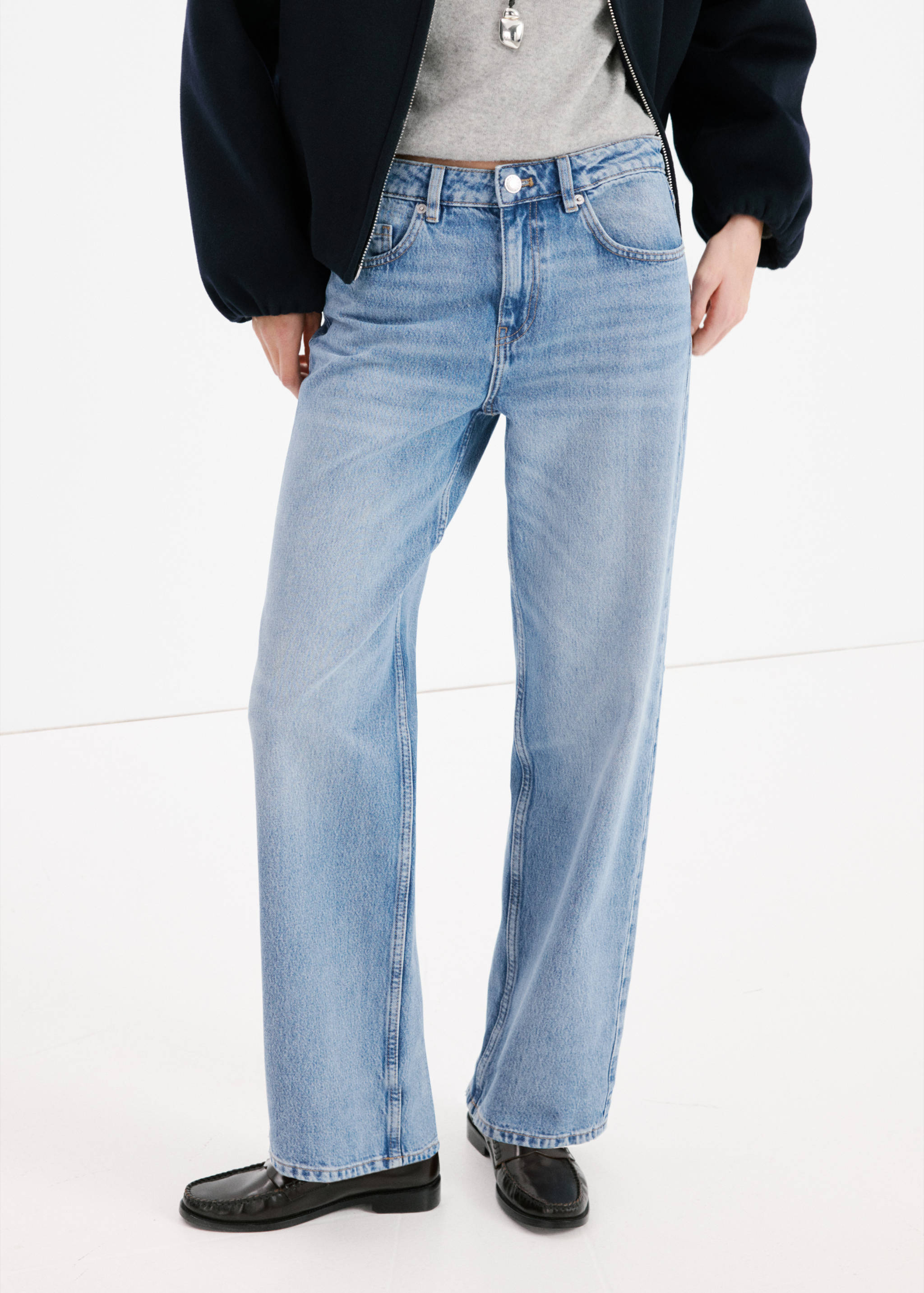 Straight low-waist jeans - Medium plane