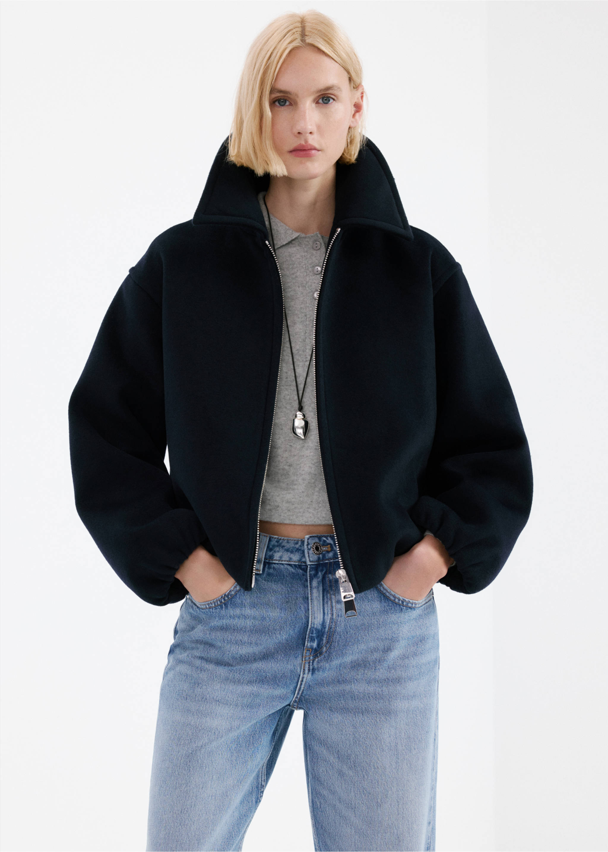 直筒低腰牛仔裤 - null, 中蓝色. Ref: 27053296-00.