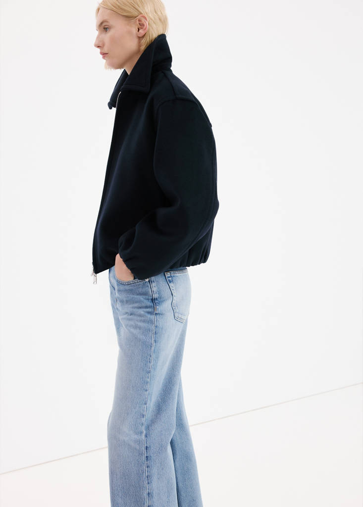 Straight low-waist jeans — Medium Blue