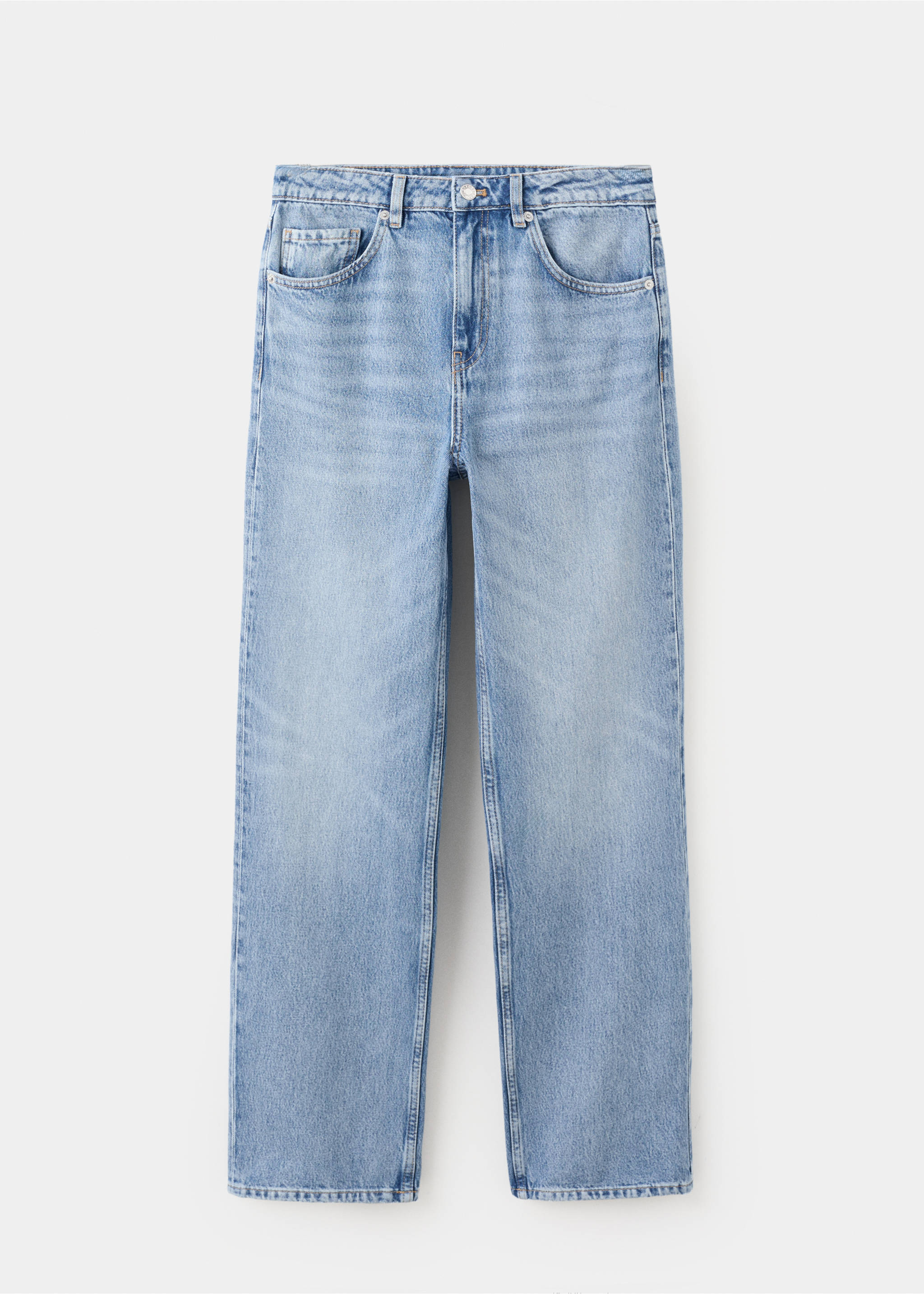 直筒低腰牛仔裤 - null, 中蓝色. Ref: 27053296-00.