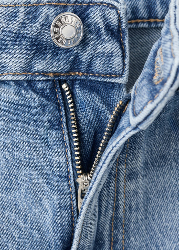 Straight low-waist jeans — Medium Blue