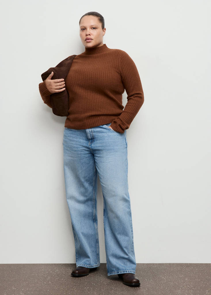 Straight low-waist jeans — Medium Blue