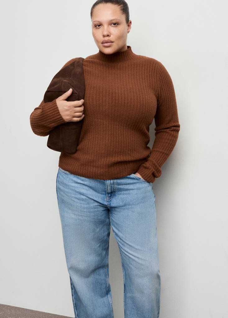 Straight low-waist jeans — Medium Blue