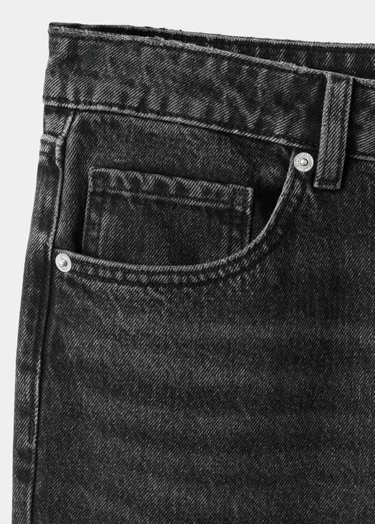 Straight low-waist jeans — Black denim