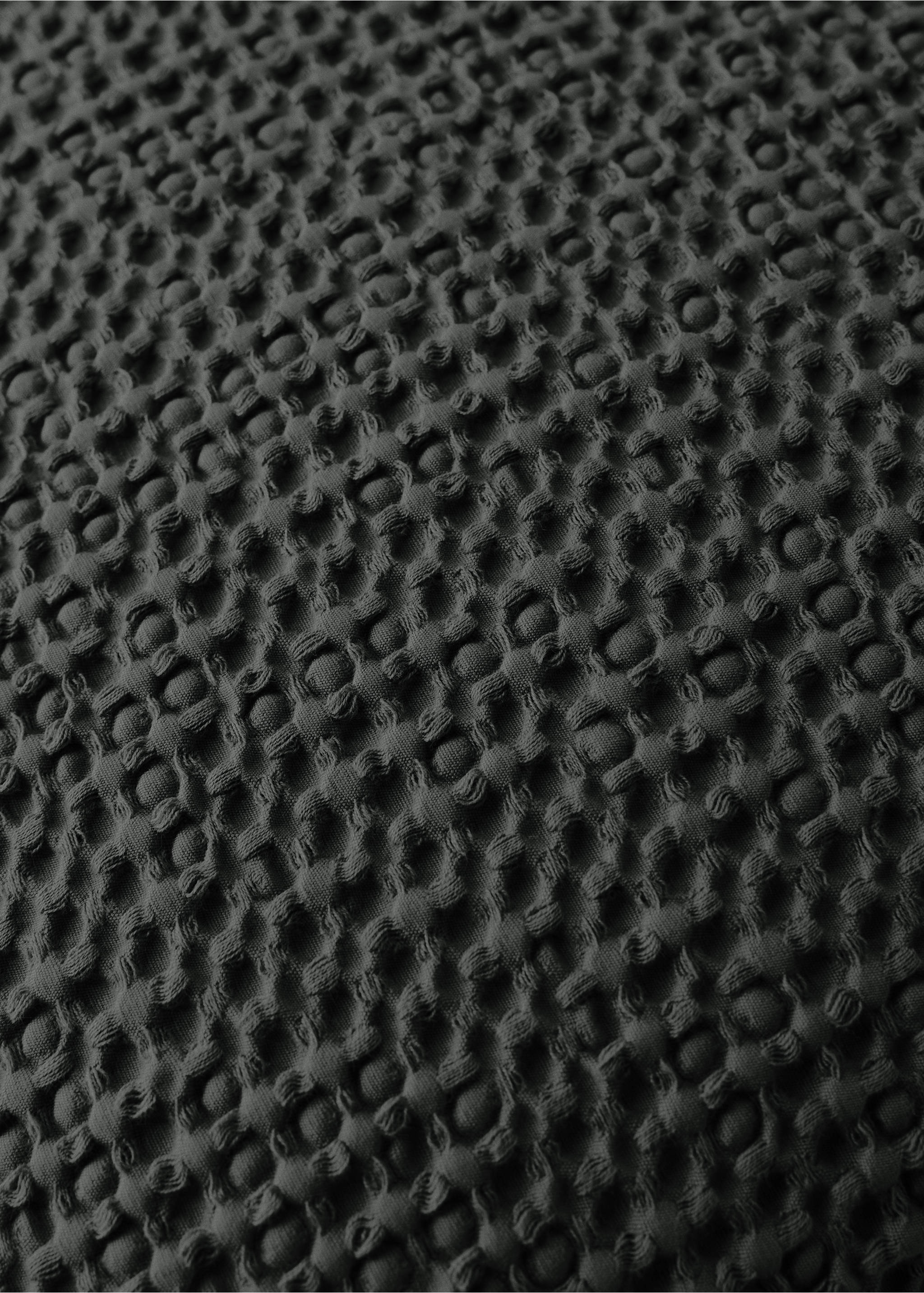 Kuddfodral i styckfärgad våfflad bomull 50 x 50 cm - Detaljer om artikeln 3, Grå. Ref: 27053298-00.