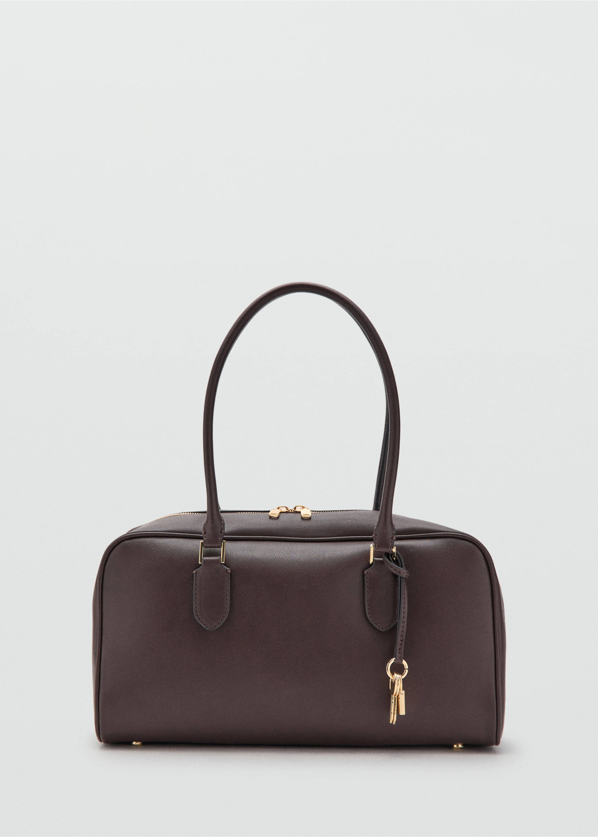 Medium bowling bag with charm detail - Article without model, Chocolate. Ref: 27053300-00.
