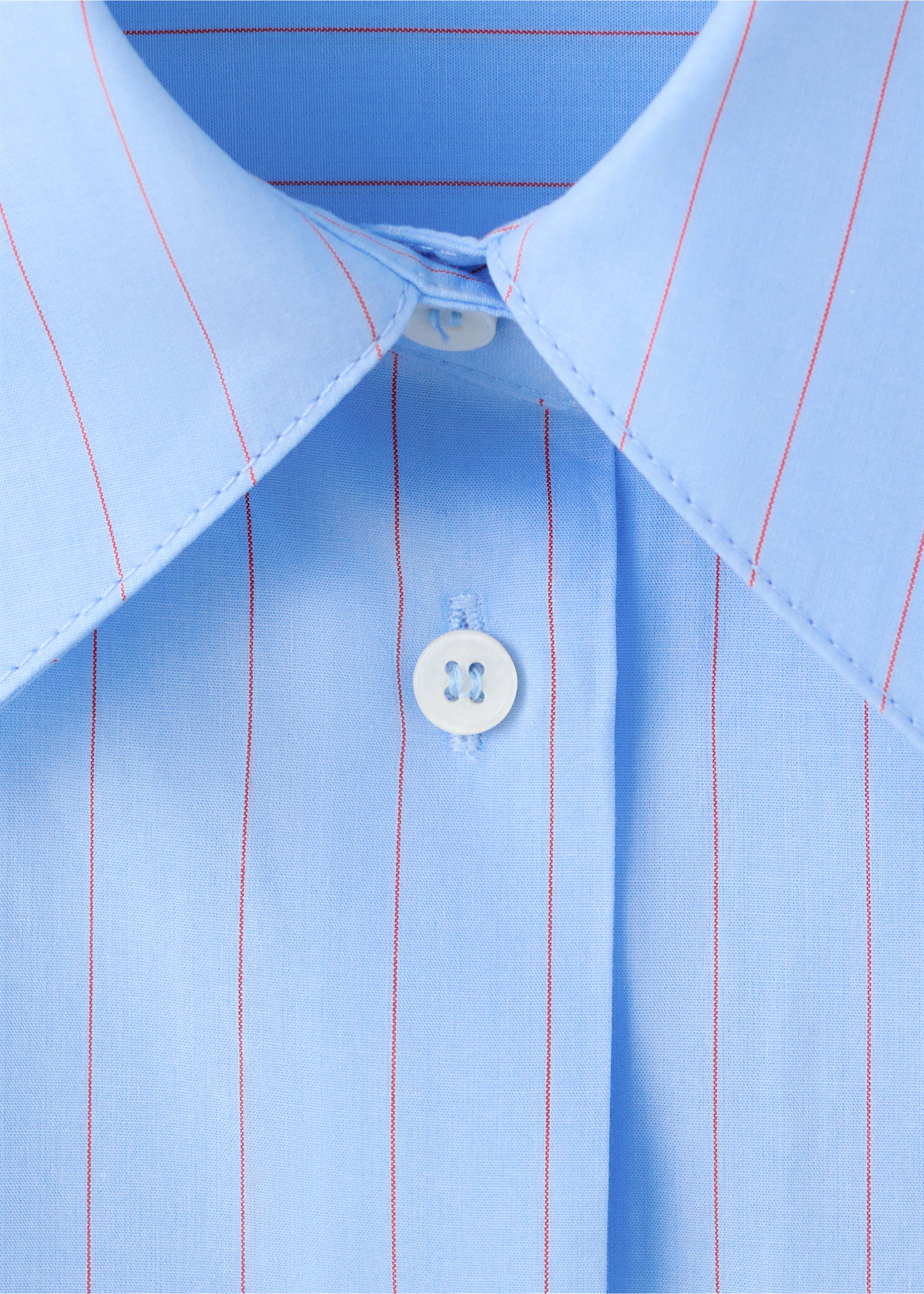 Cotton and lyocell blend straight shirt - Details of the article 8, Blue. Ref: 27053301-00.