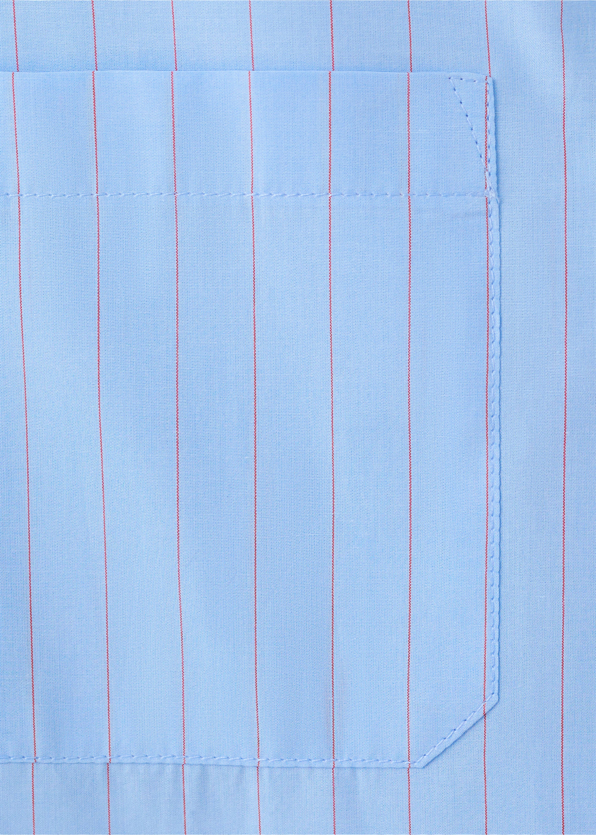 Cotton and lyocell blend straight shirt - Details of the article 0, Blue. Ref: 27053301-00.
