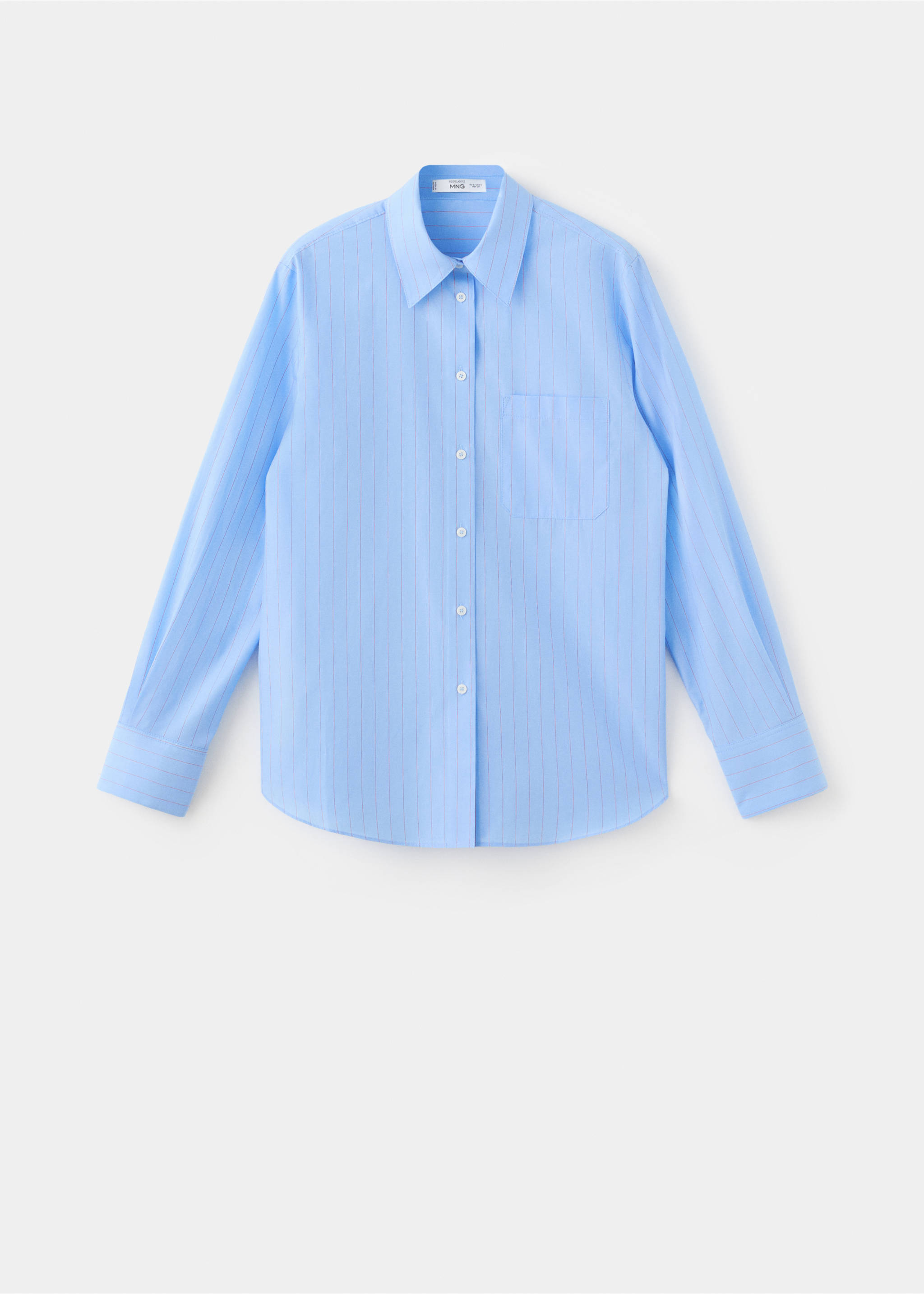 Camisa recta mezcla algodón y lyocell - Artículo sin modelo, Azul. Ref: 27053301-00.
