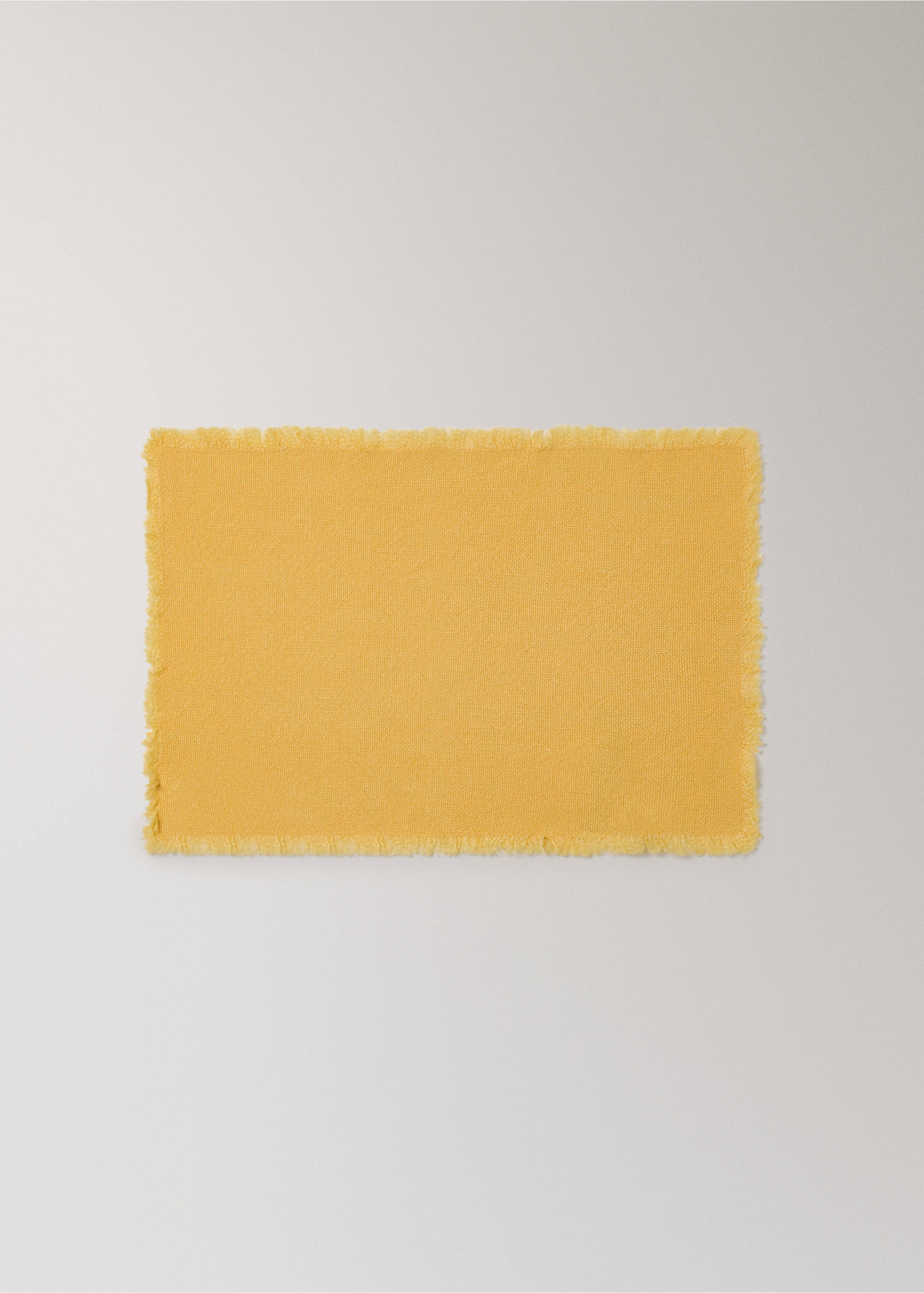 Frayed jute table mat - Article without model, Yellow. Ref: 27053302-00.
