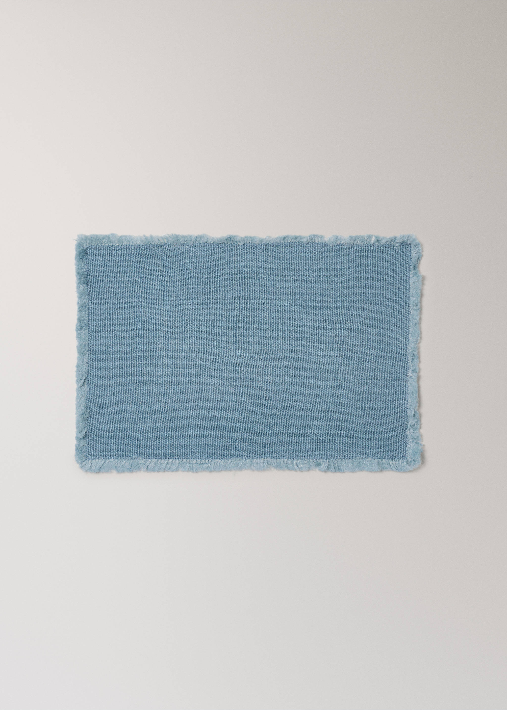 Frayed jute table mat - Article without model, Blue. Ref: 27053302-00.