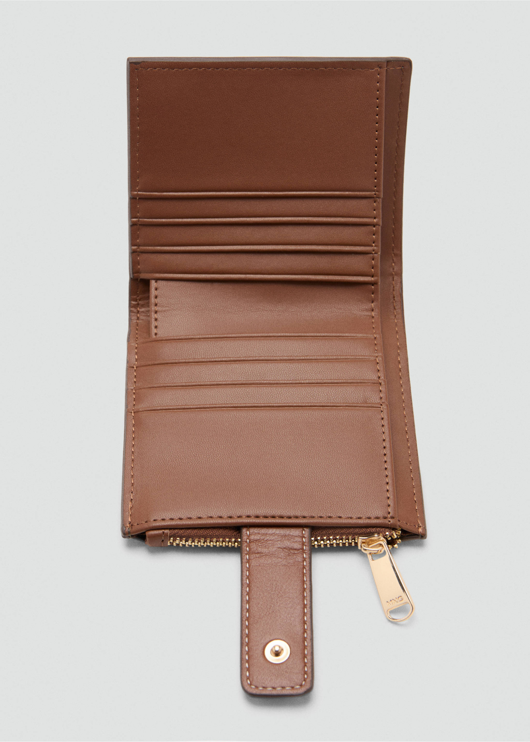 Portofel mic cu logo jacard - Detaliu al articolului 1, Maro. Ref: 27053307-00.