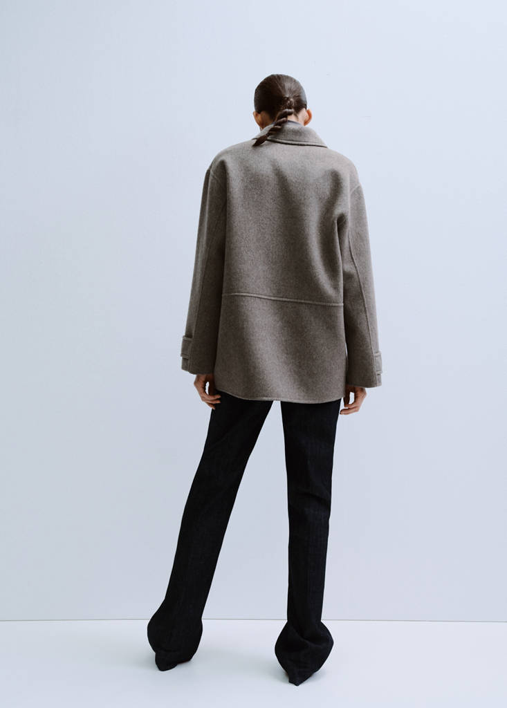 Wool jacket with pockets — Medium Brown