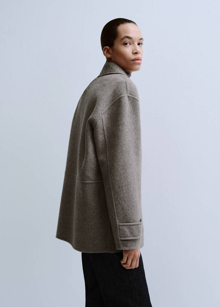 Wool jacket with pockets — Medium Brown