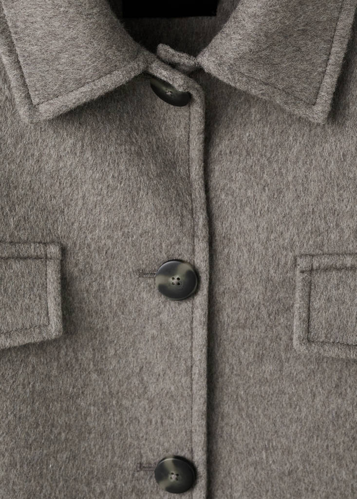 Wool jacket with pockets — Medium Brown