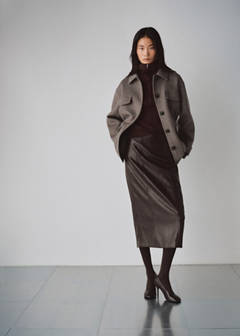 Wool jacket with pockets — Medium Brown 10