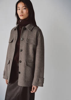 Wool jacket with pockets — Medium Brown 9