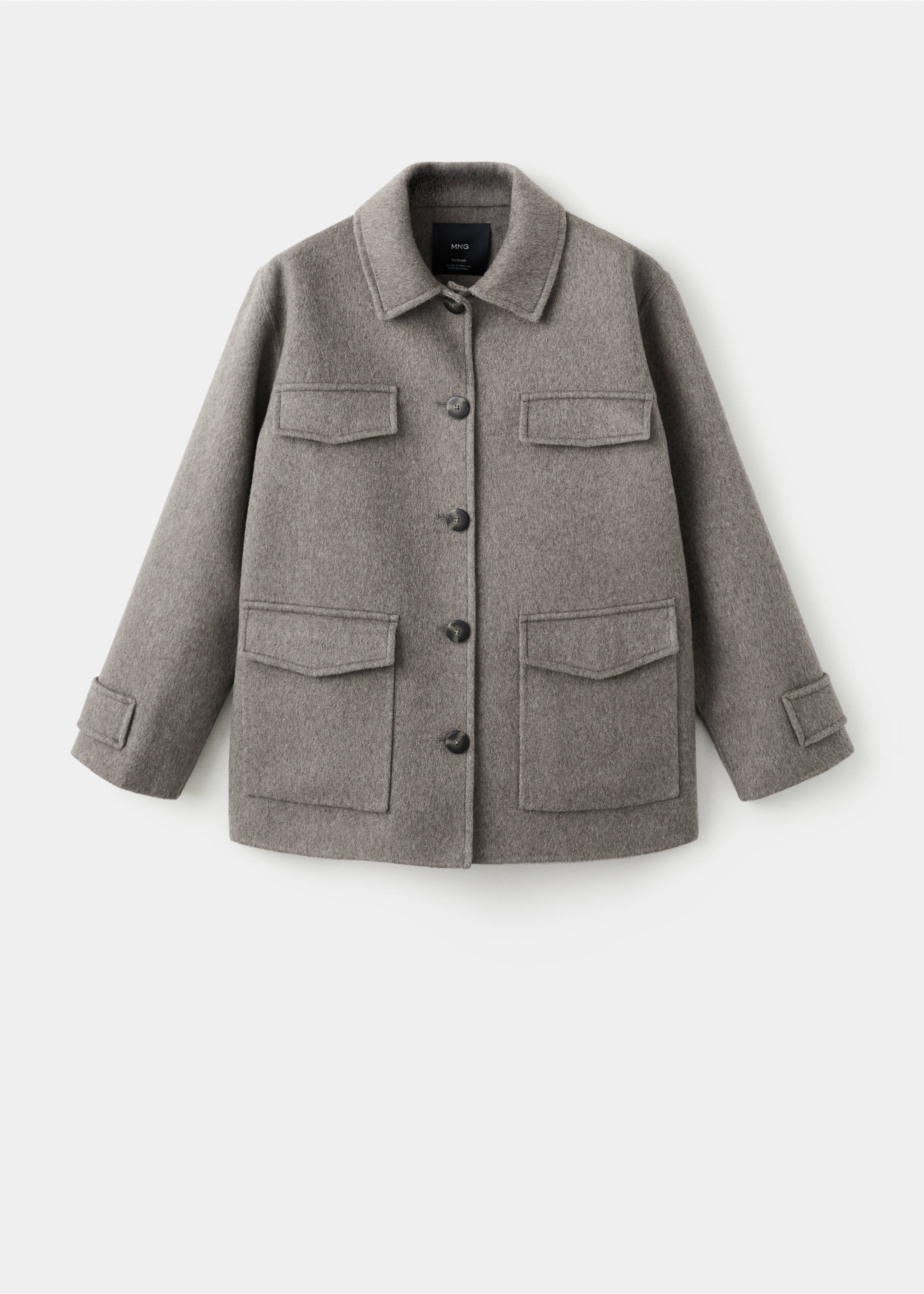 Wool jacket with pockets - Article without model, Medium Brown. Ref: 27053309-00.