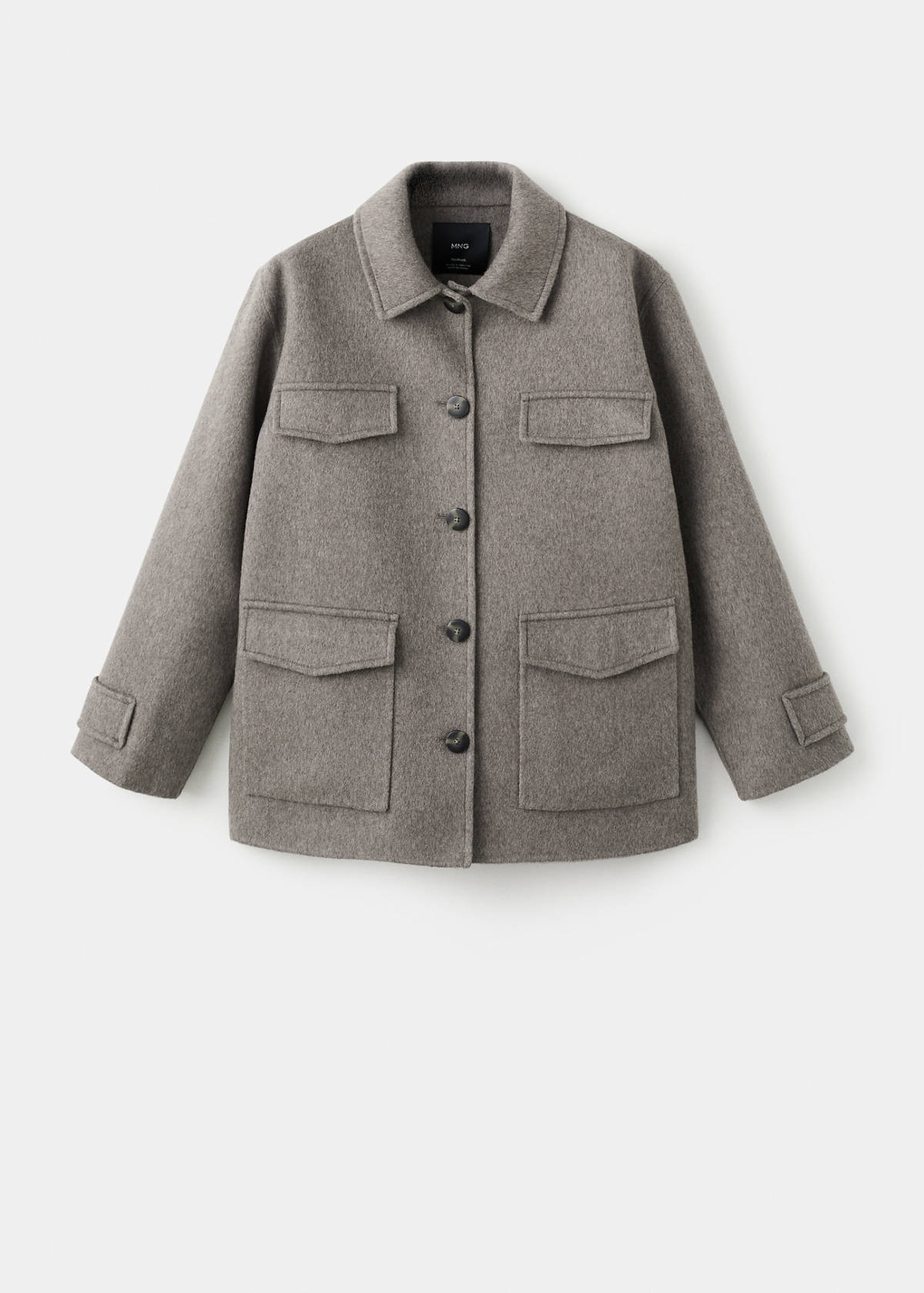 Wool jacket with pockets — Medium Brown
