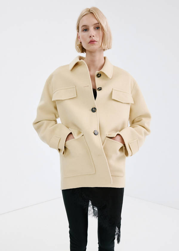 Wool jacket with pockets — Vanilla