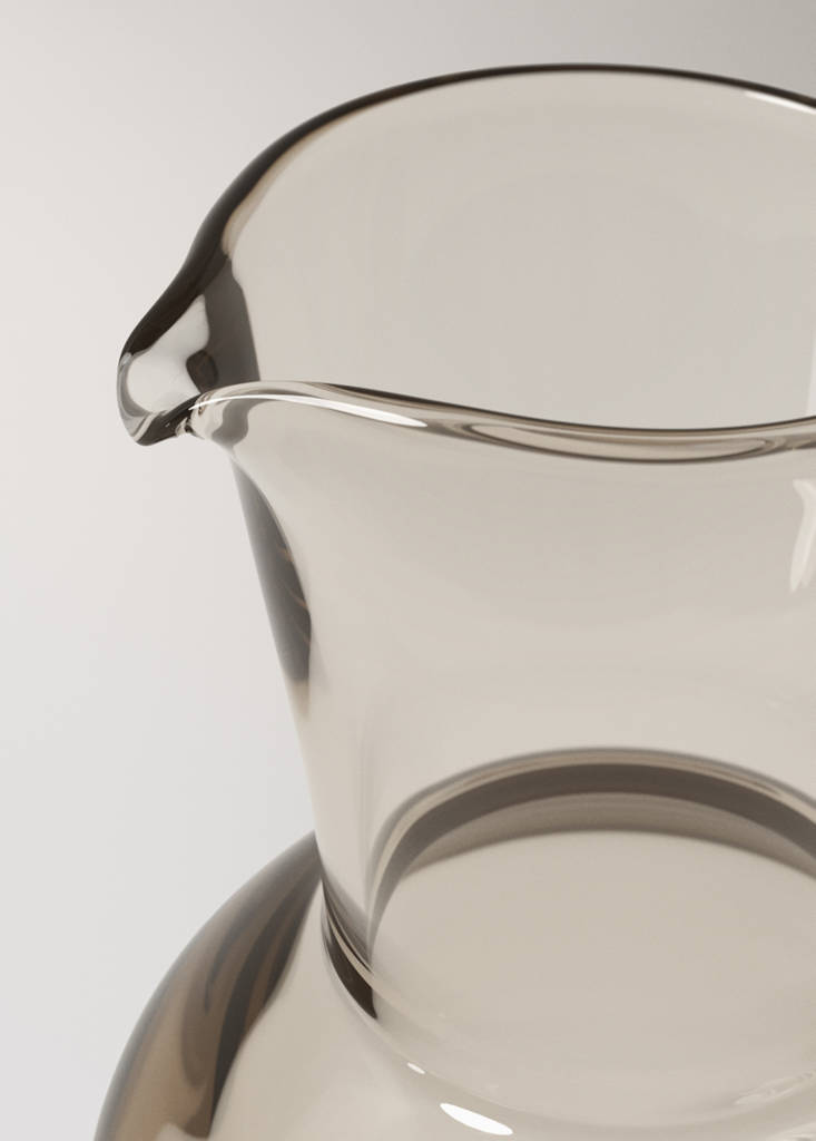 Glass jug with handle — Mink Grey