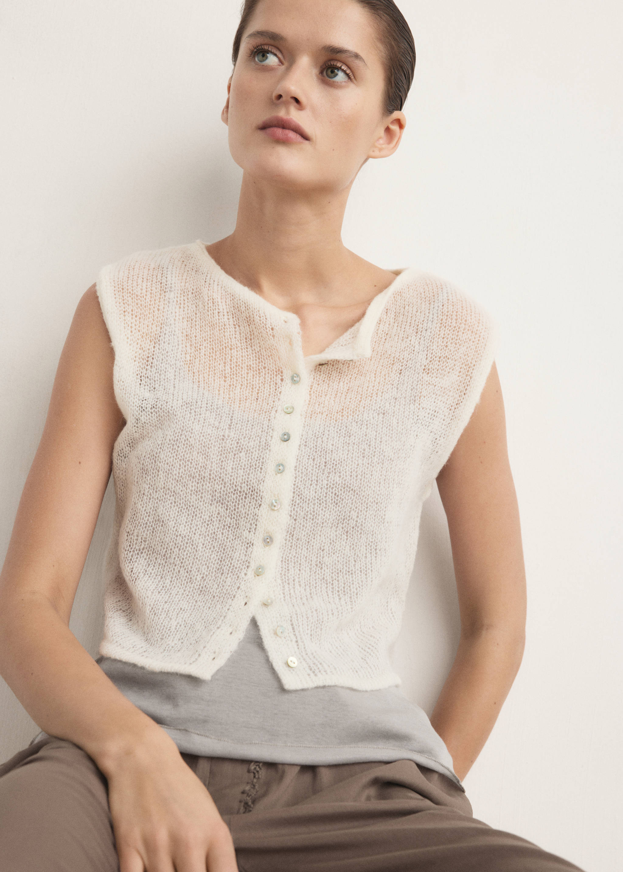 Open-knit wool top - Medium plane