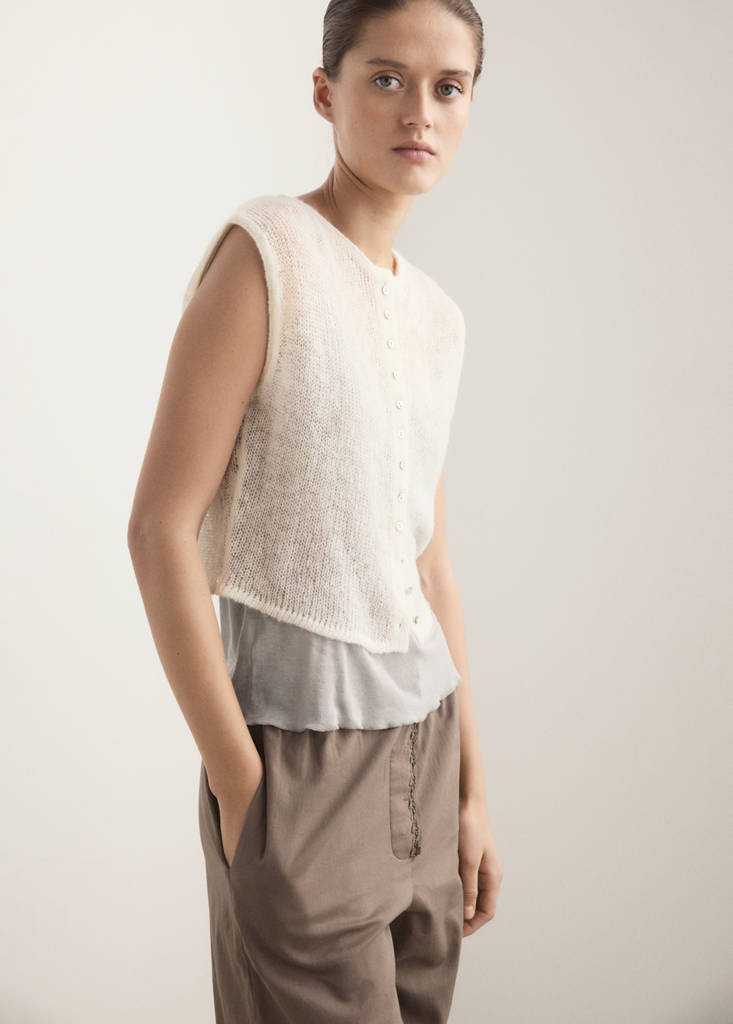 Open-knit wool top — Off White