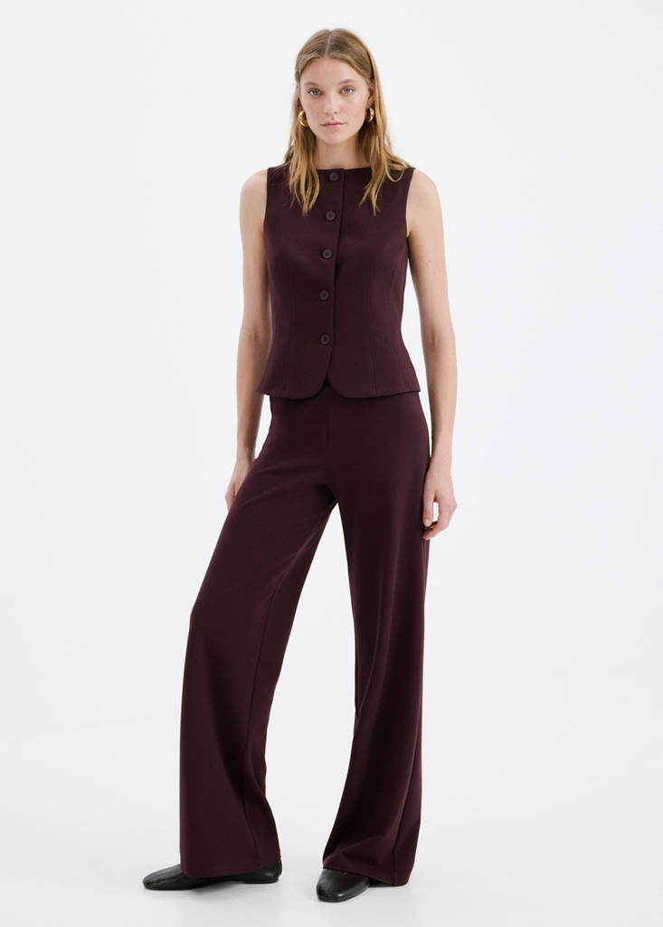 Suit waistcoat with buttons — Burgundy