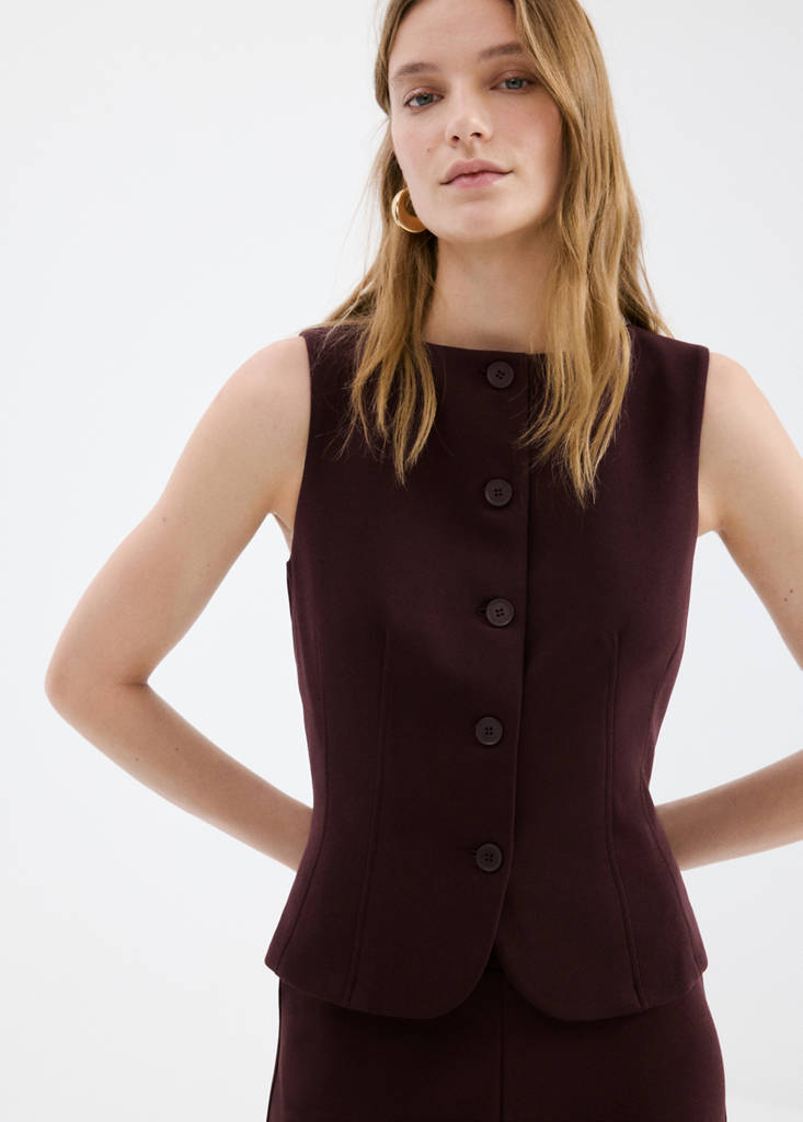 Suit waistcoat with buttons — Burgundy