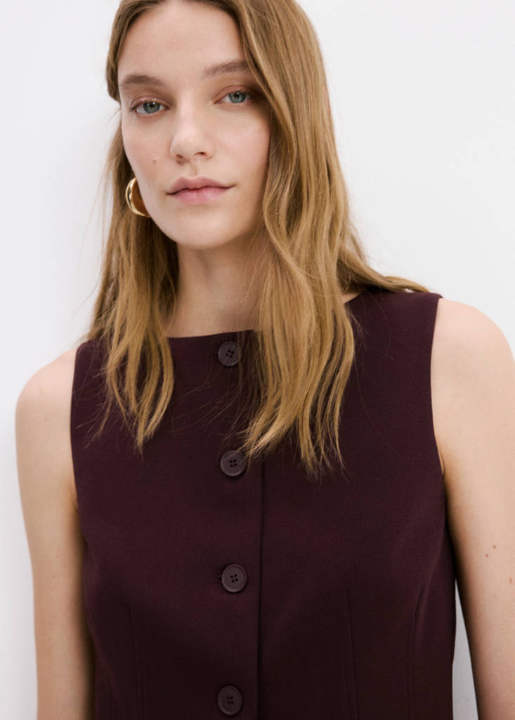 Suit waistcoat with buttons — Burgundy