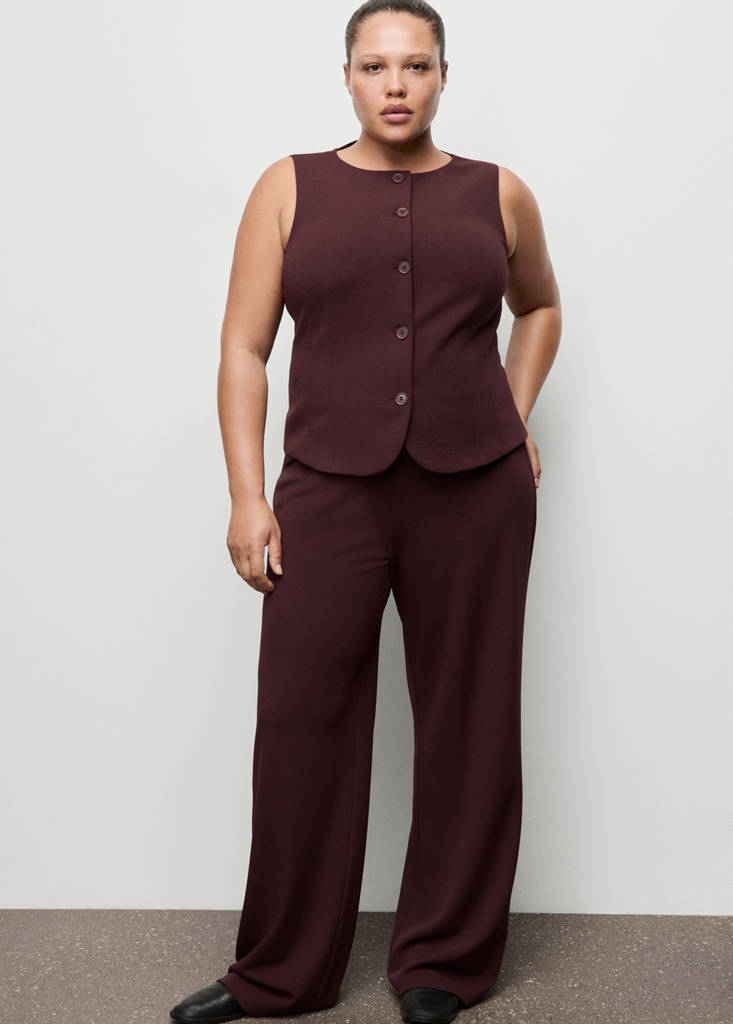 Suit waistcoat with buttons — Burgundy