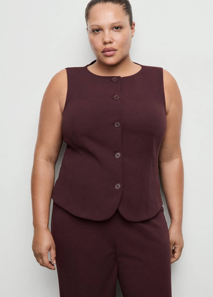Suit waistcoat with buttons — Burgundy