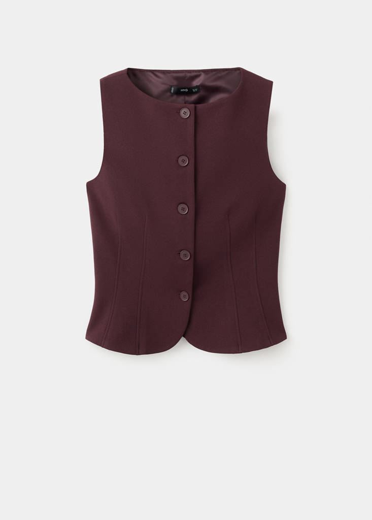 Suit waistcoat with buttons — Burgundy