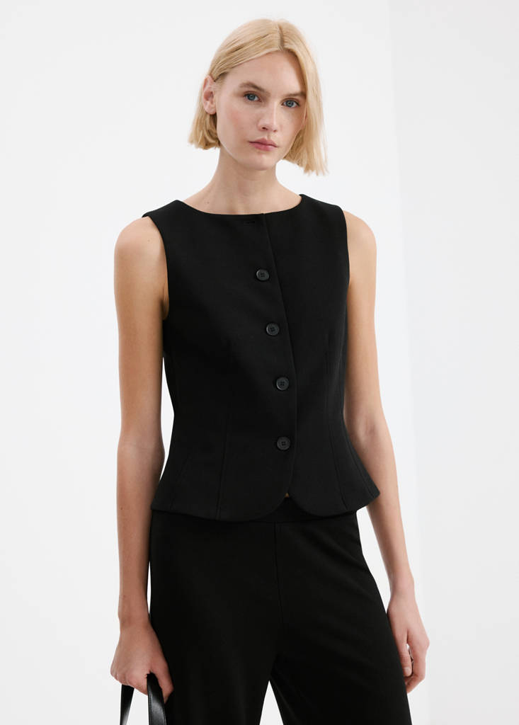 Suit waistcoat with buttons — Black