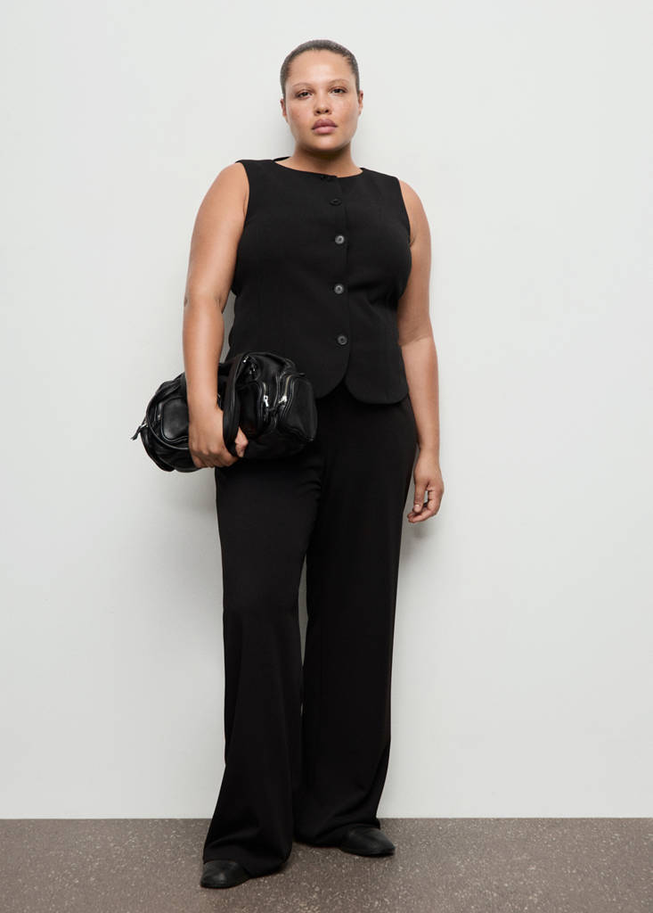 Suit waistcoat with buttons — Black