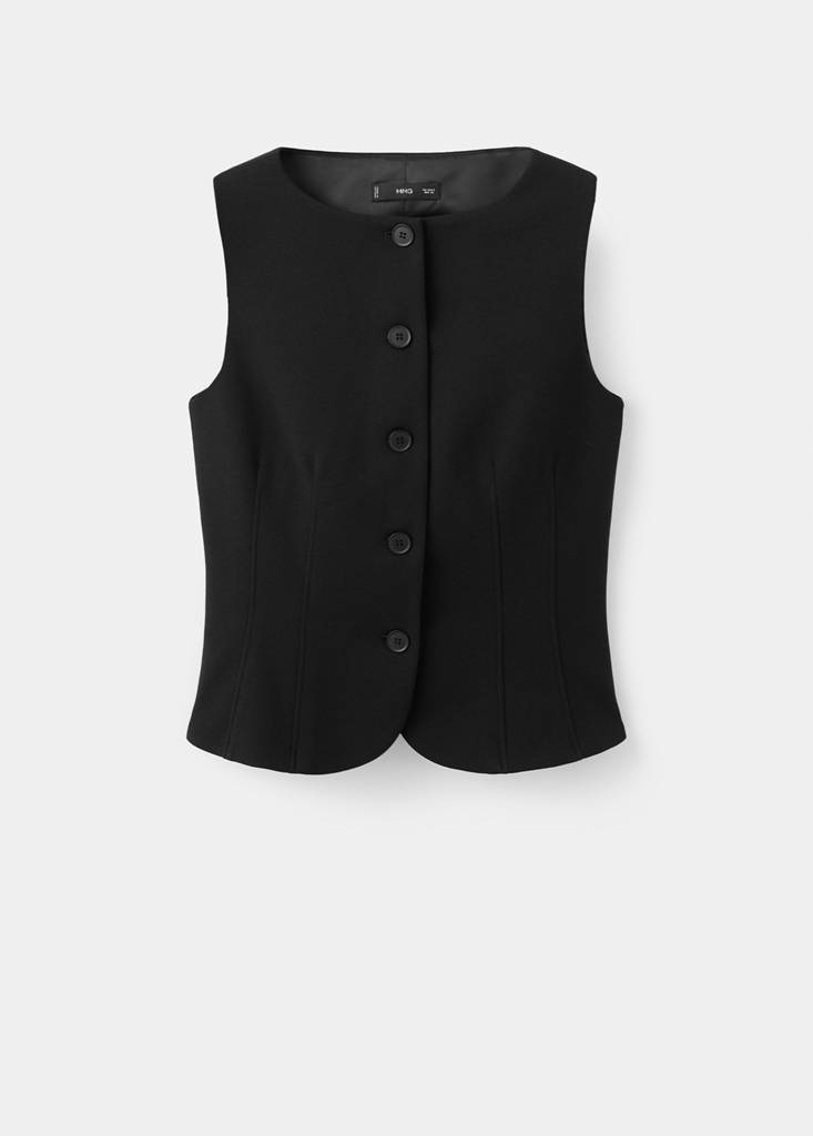 Suit waistcoat with buttons — Black