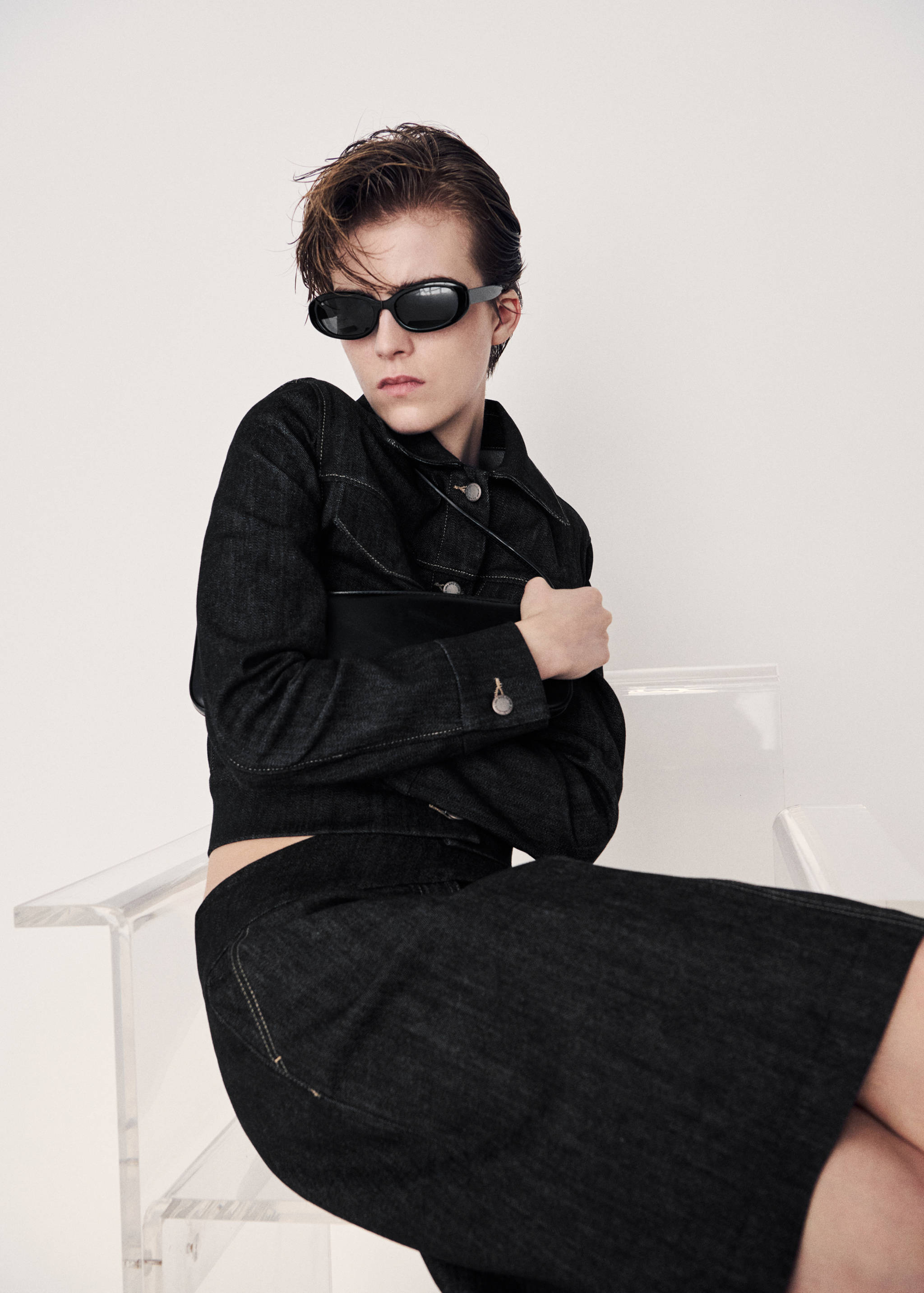 Denim midi-skirt - Details of the article 1
