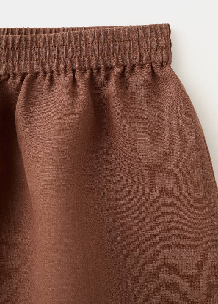 Ramie shorts — Brown