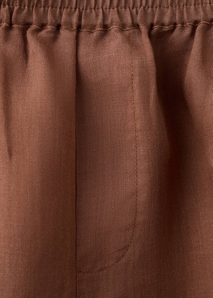 Ramie shorts — Brown