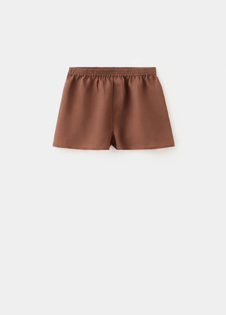Ramie shorts — Brown