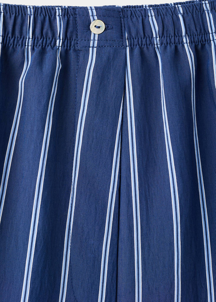 Striped pyjama shorts — Indigo Blue