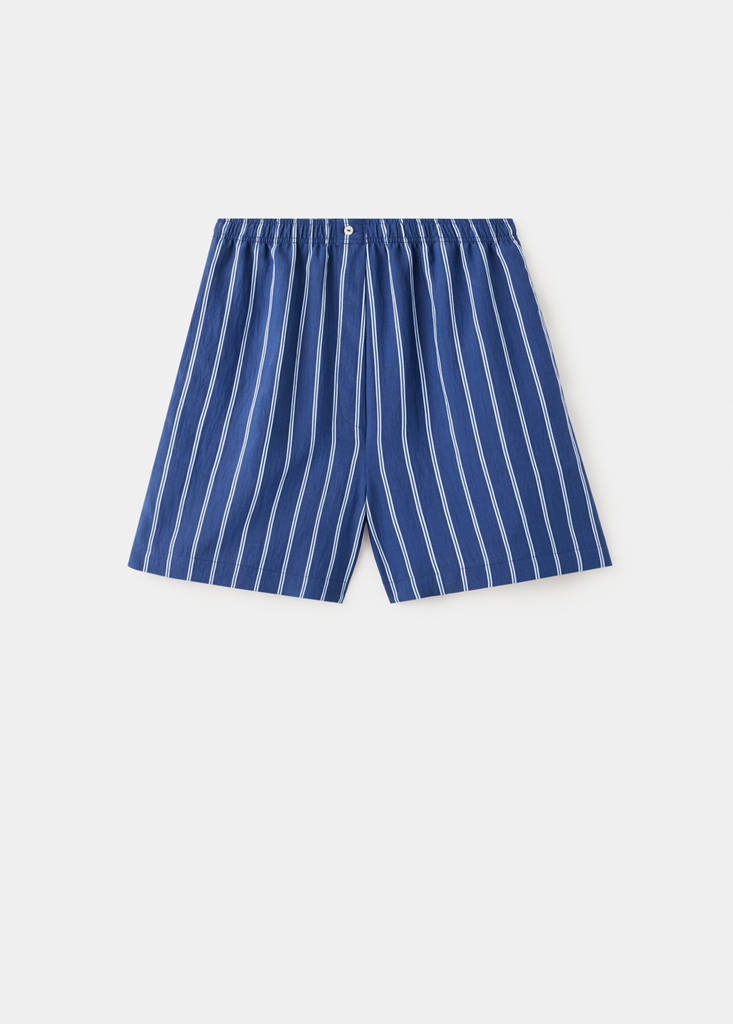 Striped pyjama shorts — Indigo Blue