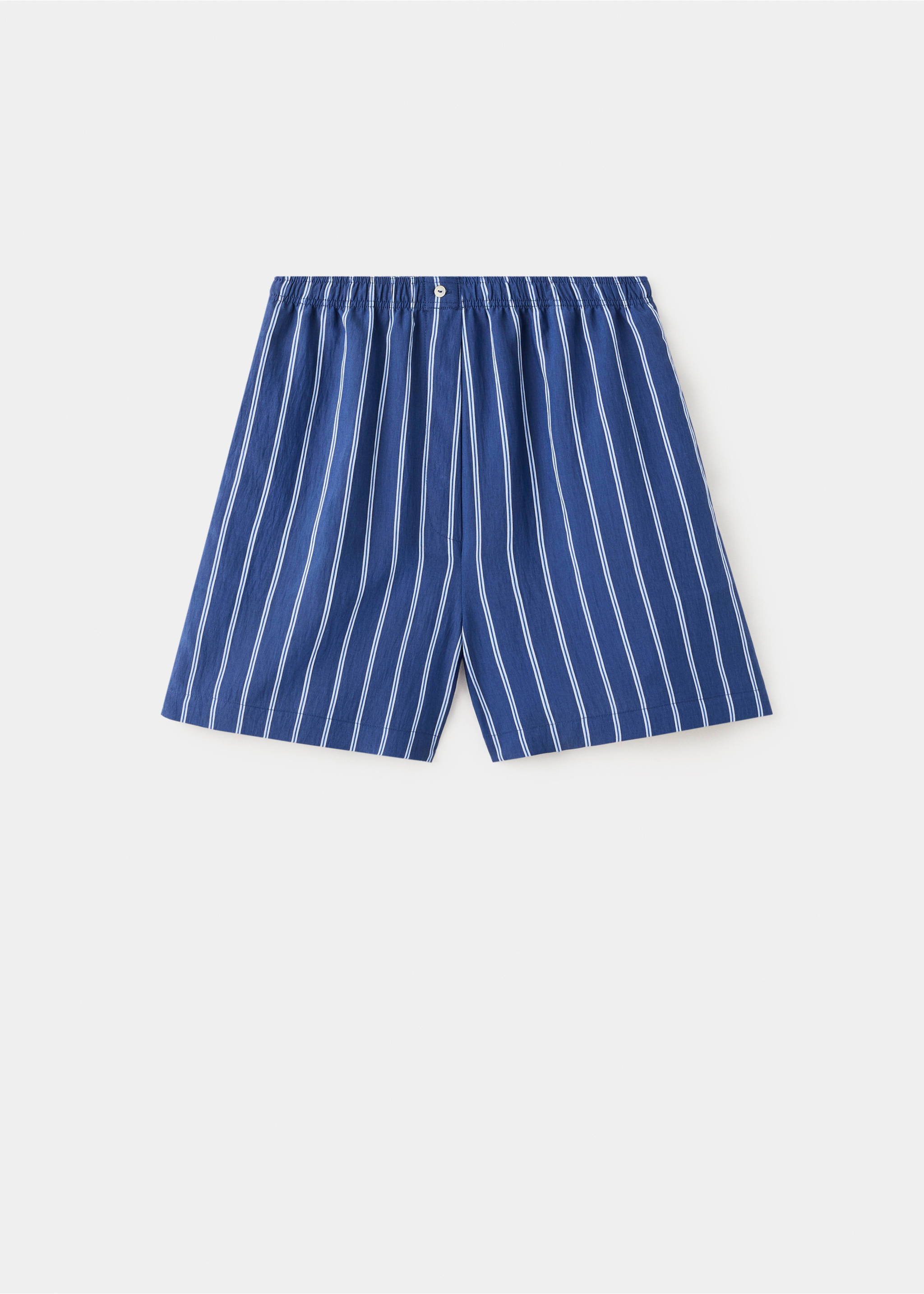 Striped pyjama shorts - Article without model, Indigo Blue. Ref: 27053321-00.