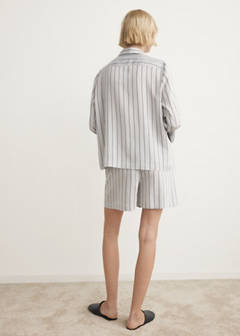 Striped pyjama shorts — Grey 3